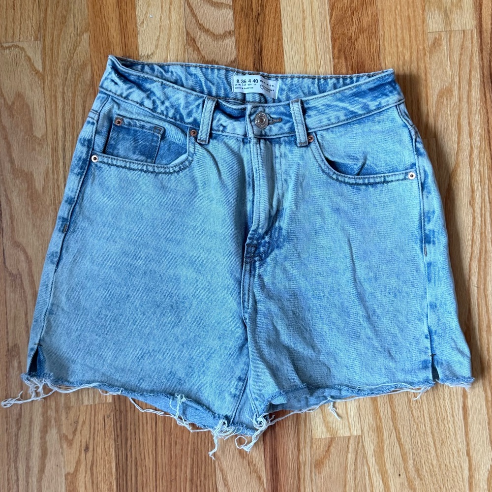 Primark Light Blue High Waist Denim Shorts - Picture 2 of 5